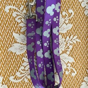 Purple Dog Leash with Silver Paw Prints